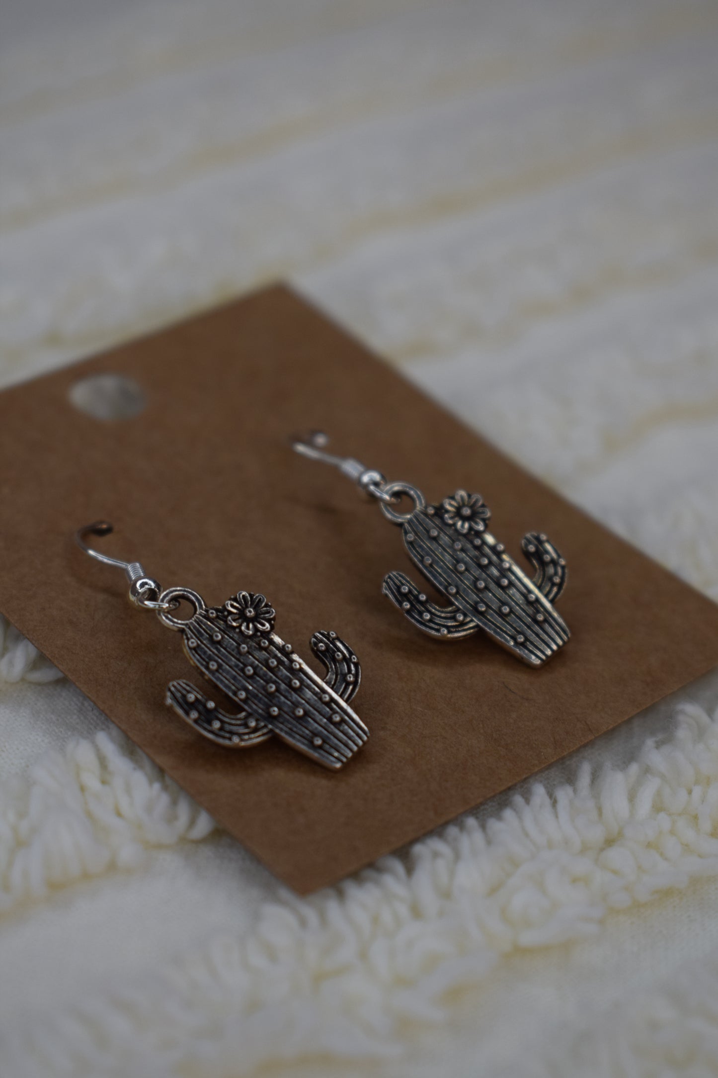 Metal Cactus Earrings