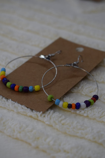 Colorful Seed bead Hoops