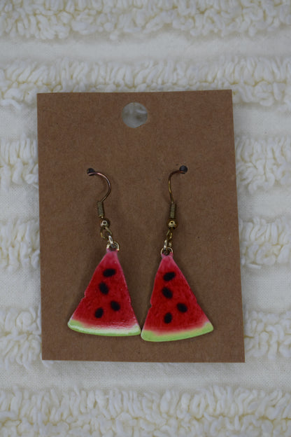 metal watermelon earrings