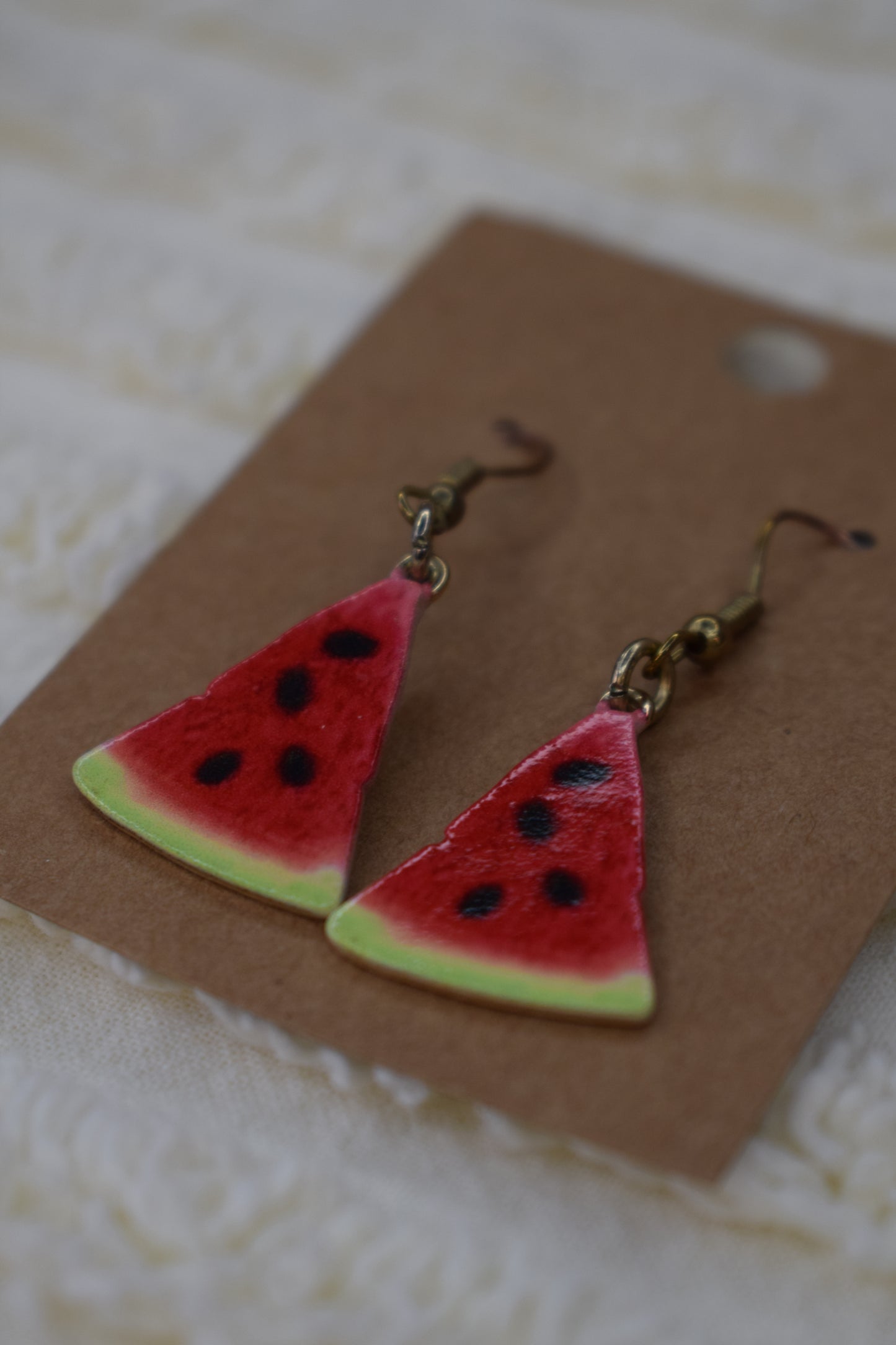 metal watermelon earrings