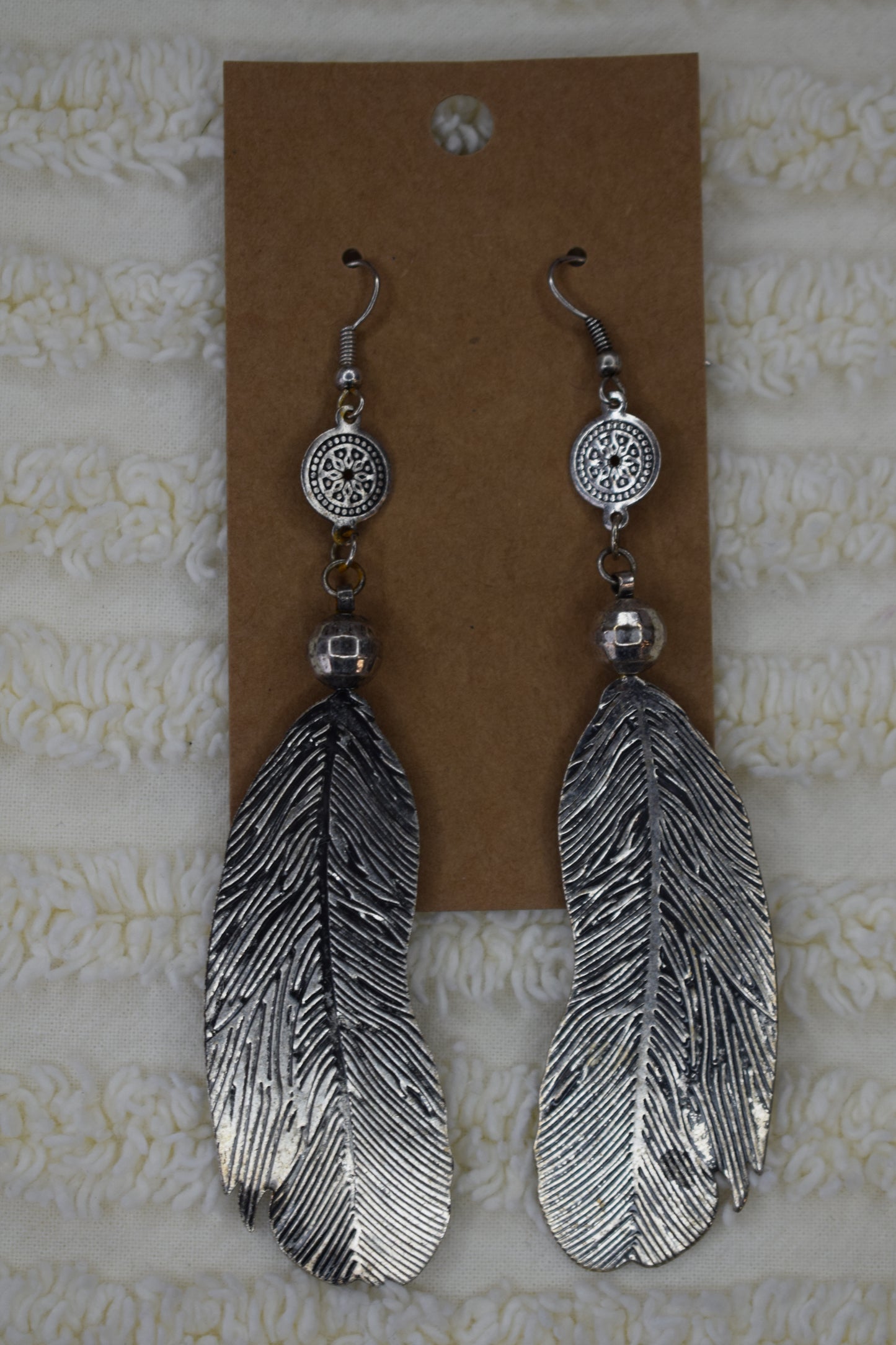 Metal Feather Earrings