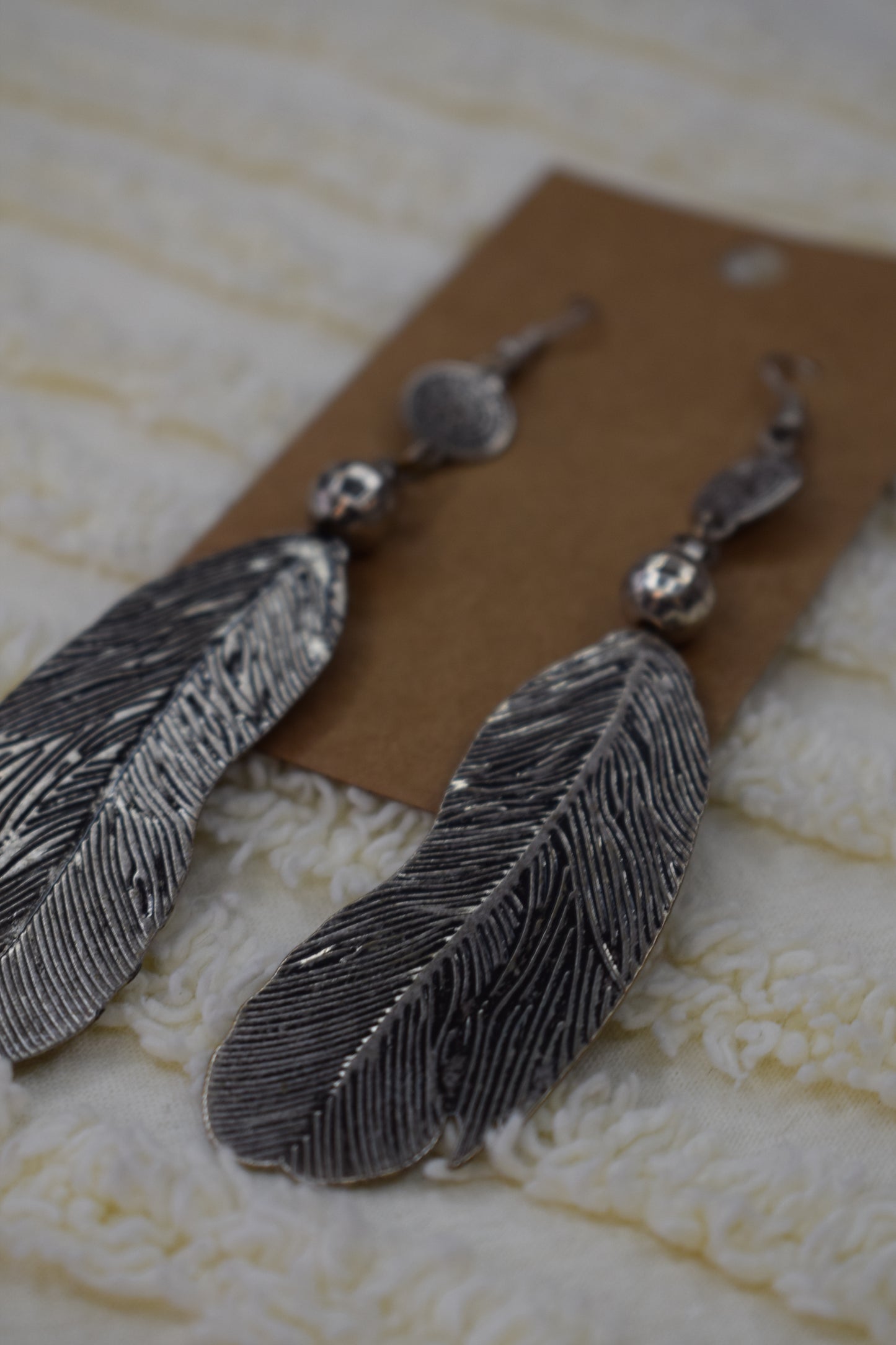 Metal Feather Earrings