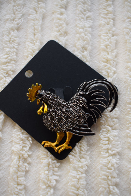 rooster brooch