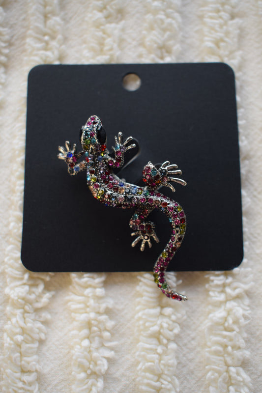 colorful lizard brooch