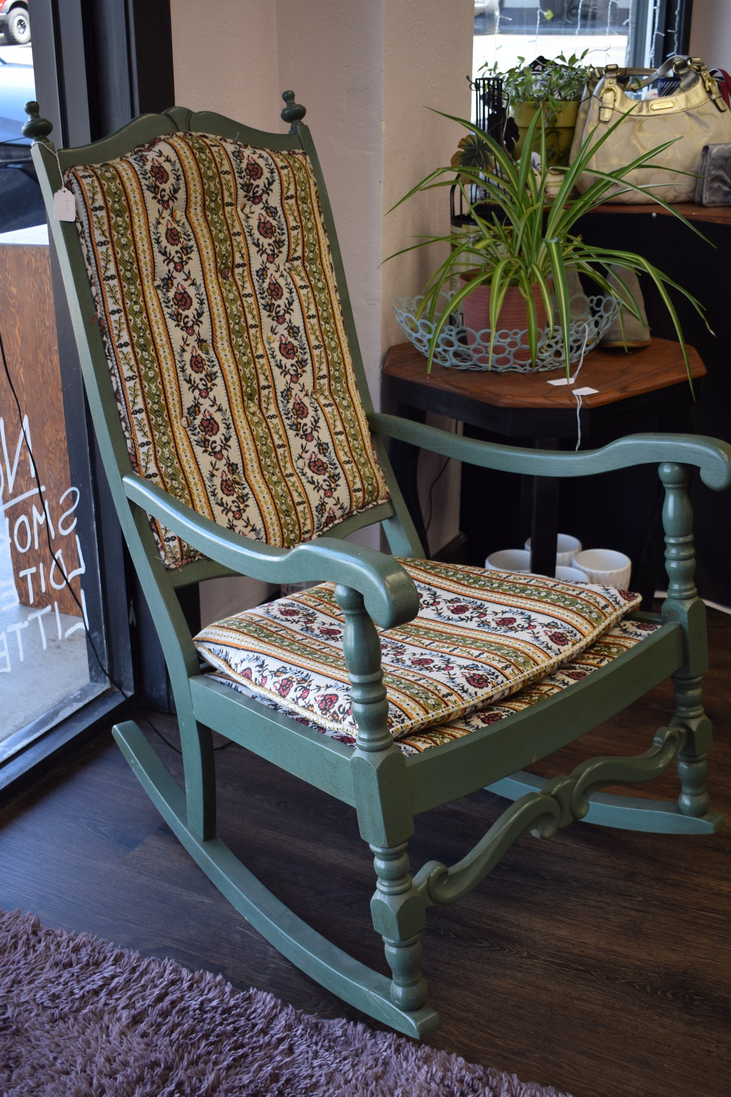 Green Padded Rocking Chair