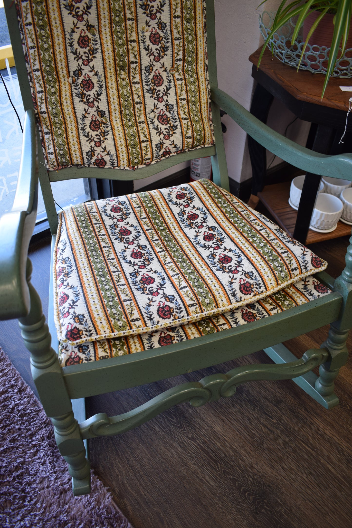 Green Padded Rocking Chair