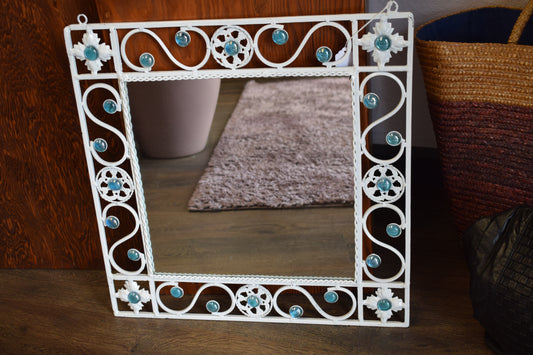 Square Metal Framed Mirror